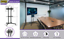 Load image into Gallery viewer, ProMount Rolling TV Stand with Mount and Adjustable Shelf for 32"-72" TVs, Holds up to 110lbs(AFCS6402-02) - One Products