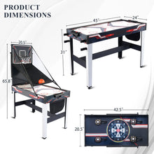 Load image into Gallery viewer, 4 in 1 Combo Game Table, including Air Hockey, Basketball, shooting and darts (GS-GT-1430) ProMounts Hybrid Multi-Game Tables