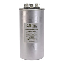 Load image into Gallery viewer, ONE Power CBB65 440-Volt 50/5-MFD Round Double Run Capacitor (OPCDR505) One Products