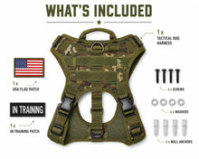 Load image into Gallery viewer, Adjustable Tactical Dog Harness for Medium & Large Dogs, Heavy-Duty No-Pull Vest with Metal Buckle and Control Handle | Green Camouflage One Products