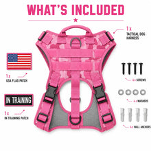 Load image into Gallery viewer, Adjustable Tactical Dog Harness for Medium & Large Dogs, Heavy-Duty No-Pull Vest with Metal Buckle and Control Handle | Pink Camouflage One Products