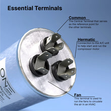 Load image into Gallery viewer, ONE Power 35/5-MFD, 370V or 440V Dual Run A/C Capacitor 35+5 uF CBB65B Air Conditioner Capacitors for AC Unit Fan Motor Start or Heat Pump or Condenser Straight Cool (OPCDR355) One Products