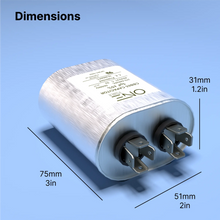 Load image into Gallery viewer, ONE Power 5-MFD, 370V or 440V Single Run A/C Capacitor 5 uF CBB65B Air Conditioner Capacitors for AC Unit Fan Motor Start or Heat Pump or Condenser Straight Cool (OPCSR5) One Products