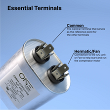 Load image into Gallery viewer, ONE Power 5-MFD, 370V or 440V Single Run A/C Capacitor 5 uF CBB65B Air Conditioner Capacitors for AC Unit Fan Motor Start or Heat Pump or Condenser Straight Cool (OPCSR5) One Products