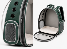 Load image into Gallery viewer, Pet Carrier Backpack for Cats & Small Dogs, Airline-Friendly Bubble Carrier with Mesh Ventilation & Safety Leash | Green