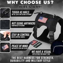 Load image into Gallery viewer, Durable Tactical Dog Harness for Medium and Large Breeds, featuring an Adjustable Vest with Handle, Metal Buckle, and Black Camouflage Patches. One Products