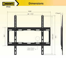 Load image into Gallery viewer, ProMounts Flat/Fixed TV Wall Mount for 32" to 65" TVs, Holds up to 100lbs (FF44) - One Products