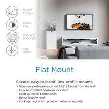 Load image into Gallery viewer, ProMounts Flat / Fixed TV Wall Mount for 50" to 92" TVs up to 165lbs (FF84) - One Products