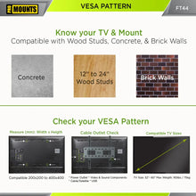 Load image into Gallery viewer, ProMounts Tilt / Tilting TV Wall Mount for 32" to 65" TVs up to 165lbs (FT44) - One Products