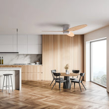 Load image into Gallery viewer, ProMounts 52 in. WIFI 3-Blade Smart Ceiling Fan with Reversible Motor, 6 Speeds and 3 Color Temperatures, App Control, Natural Wood - One Products