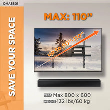 Load image into Gallery viewer, ProMounts Large Articulating/Full Motion TV Wall Mount for 50”-110” Screens and Holds up to 132lbs (OMA8601) - One Products