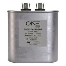 Load image into Gallery viewer, ONE Power CBB65 440-Volt 15-MFD Oval Single Run Capacitor (OPCSR15) One Products