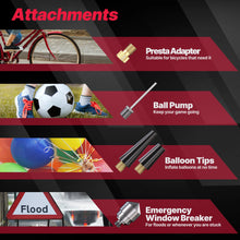 Load image into Gallery viewer, ONE Tire Inflator Portable Air Compressor, 150 PSI Portable Air Pump for Cars, Bikes, Motor Bikes, and Balls, Long Lasting 5200mAh/7.4V battery ProMounts Tire Inflator