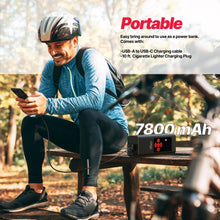 Load image into Gallery viewer, ONE Tire Inflator Portable Air Compressor, 150 PSI Portable Air Pump for Cars, Bikes, Motor Bikes, and Balls, Long Lasting 7800mAh/11.1V battery ONE Products Portable Jump Starter