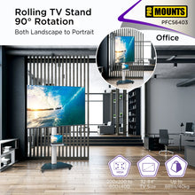 Load image into Gallery viewer, ProMounts Portrait/Landscape Rolling TV Stand Mount For 32"-84" TVs Holds Up To 88Lbs - One Products