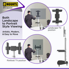 Load image into Gallery viewer, ProMounts Portrait/Landscape Rolling TV Stand Mount For 32"-84" TVs Holds Up To 88Lbs - One Products