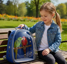 Load image into Gallery viewer, Panoramic View Bird Travel Backpack – Breathable Bubble Carrier for Small & Medium Birds with Secure Perch & Locking Zippers One Products