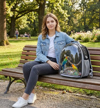 Load image into Gallery viewer, Panoramic View Bird carrier Backpack – Breathable Bubble Carrier for Small & Medium Birds with Secure Perch & Locking Zippers ProMounts Bird Supplies