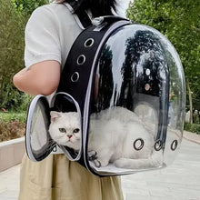 Load image into Gallery viewer, Pet Carrier Bag, Breathable And Transparent Travel Carrier Suitable for Cats And Small Dogs, Portable Space Capsule Bag with Zipper Portable for Outdoor Adventures (Black) One Products