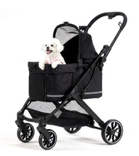 Load image into Gallery viewer, Pet Stroller with 4 Wheels, Puppy Strollers for Small/Medium Dogs and Cats up to 50lbs, Lightweight Pet Travel Carrier with Detachable Cushion, Storage Basket in Black One Products