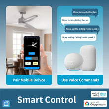 Load image into Gallery viewer, ProMounts 52 in. WIFI 3-Blade Smart Ceiling Fan with Reversible Motor, 6 Speeds and 3 Color Temperatures, App Control, Satin Nickel One Smart CE Gear