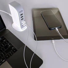 Load image into Gallery viewer, ProMounts 6-Port USB-C Charging Station, 5 USB-A Style Ports, 2.4 AMP High Speed Charging Ports, 5ft Cable, ETL Certified - Sleek and Modern USB Power Strip for Home or Travel One Products