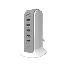 Load image into Gallery viewer, ProMounts 6-Port USB-C Charging Station, 5 USB-A Style Ports, 2.4 AMP High Speed Charging Ports, 5ft Cable, ETL Certified - Sleek and Modern USB Power Strip for Home or Travel One Products