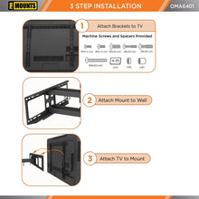 Load image into Gallery viewer, ProMounts Articulating / Full Motion TV Wall Mount for 37" to 92" TVs Up to 88lbs ProMounts Articulating Mount