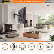 Load image into Gallery viewer, ProMounts Articulating/Full Motion TV Wall Mount for TVs 26"-45" Up to 77 lbs ProMounts Articulating Mount