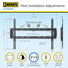 Load image into Gallery viewer, ProMounts  Premium Flat / Fixed Wall TV Mount for 37" to 110" TVs Up to 143lbs (UF-PRO640) ProMounts Flat Mount