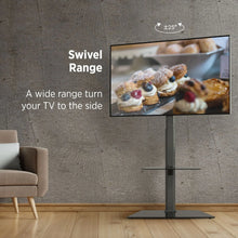 Load image into Gallery viewer, ProMounts TV Floor Stand Mount for 37" to 72" TVs with Height Adjustable Shelf and 25° Swivel (AFMSS6402-02) ProMounts TV Stand