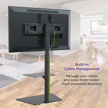 Load image into Gallery viewer, ProMounts TV Floor Stand Mount for 37" to 72" TVs with Height Adjustable Shelf and 25° Swivel (AFMSS6402-02) ProMounts TV Stand