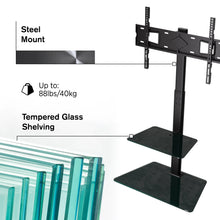 Load image into Gallery viewer, ProMounts TV Floor Stand Mount for 37" to 72" TVs with Height Adjustable Shelf and 25° Swivel (AFMSS6402-02) ProMounts TV Stand