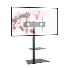 Load image into Gallery viewer, ProMounts TV Floor Stand Mount for 37" to 72" TVs with Height Adjustable Shelf and 25° Swivel (AFMSS6402-02) ProMounts TV Stand