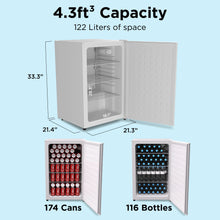 Load image into Gallery viewer, SnowLion Premium 122L Solid Door Mini Fridge 4.3 Cu.ft. Freestanding Under-Counter Mini Fridge in White SnowLion Solid Door Extra Large