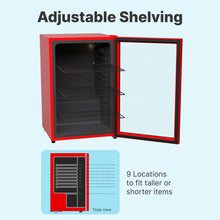 Load image into Gallery viewer, SnowLion Premium 131L Beverage Refrigerator 4.6 Cu.ft. Freestanding Mini Fridge With Glass Door in Red SnowLion Glass Door Extra Large