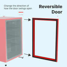 Load image into Gallery viewer, SnowLion Premium 131L Beverage Refrigerator 4.6 Cu.ft. Freestanding Mini Fridge With Glass Door in Red SnowLion Glass Door Extra Large