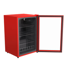 Load image into Gallery viewer, SnowLion Premium 131L Beverage Refrigerator 4.6 Cu.ft. Freestanding Mini Fridge With Glass Door in Red SnowLion Glass Door Extra Large