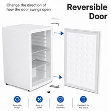 Load image into Gallery viewer, SnowLion Premium 65L Solid Door 2.3 Cu.ft. Freestanding Under-Counter Mini Fridge in White (OSFS015-WL)
