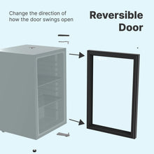 Load image into Gallery viewer, SnowLion Premium 69L Beverage Refrigerator 2.4 Cu.ft. Freestanding Mini Fridge With Glass Door in Black SnowLion Glass Door Large