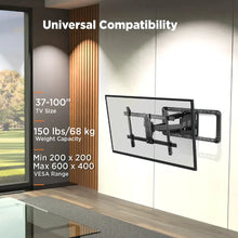 Load image into Gallery viewer, ProMounts Articulating / Full Motion TV Wall Mount for 37" to 100" TVs Holds Up to 150lbs (UA-PRO640) - One Products