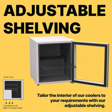 Load image into Gallery viewer, Husky Premium 46L Beverage Refrigerator 1.6 Cu.ft. Freestanding Counter-Top Mini Fridge With Glass Door in White - One Products