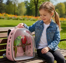 Load image into Gallery viewer, panoramic view bird carrier– Breathable Bubble Carrier for Small & Medium Birds with Secure Perch & Locking Zippers One Products
