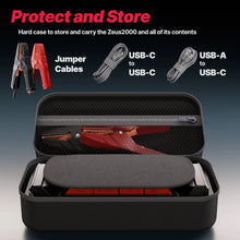 Load image into Gallery viewer, ONE Jump Starter 2000A Peak Battery Pack, Ultrasafe Car Battery Jumpstarter, 12V Jump Box for Battery up to 8.5L Gas/6L Diesel Engine, Battery Booster 65W Fast Charger, Portable Hard Case/Dust Tight(OAJS-2001) - One Products