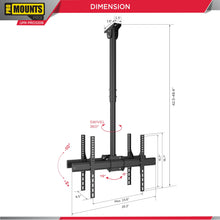 Load image into Gallery viewer, ProMounts Double Sided TV Ceiling Mount for 32”-85” Screens Holds up to 88 lbs on Each Side (UC-PRO320B) - One Products