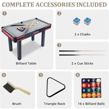 Load image into Gallery viewer, 48&quot; Complete Set Pool Table, Compact Size with Premium Velvet Tabletop and Solid Cue Sticks (GS-BT-2355) ProMounts Hybrid Multi-Game Tables
