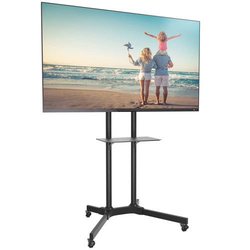 ProMount Rolling TV Stand with Mount and Adjustable Shelf for 32