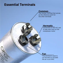 Load image into Gallery viewer, ONE Power 50/5-MFD, 370V or 440V Dual Run A/C Capacitor 50+5 uF CBB65B Air Conditioner Capacitors for AC Unit Fan Motor Start or Heat Pump or Condenser Straight Cool (OPCDR505) One Products
