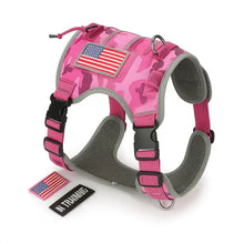 Load image into Gallery viewer, Durable Tactical Dog Harness for Medium and Large Breeds, Featuring an Adjustable Vest with Handle, Metal Buckle, and Black Camouflage Patches. One Products
