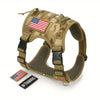 Durable Tactical Dog Harness for Medium and Large Breeds, featuring an Adjustable Vest with Handle, Metal Buckle, and Black Camouflage Patches. One Products